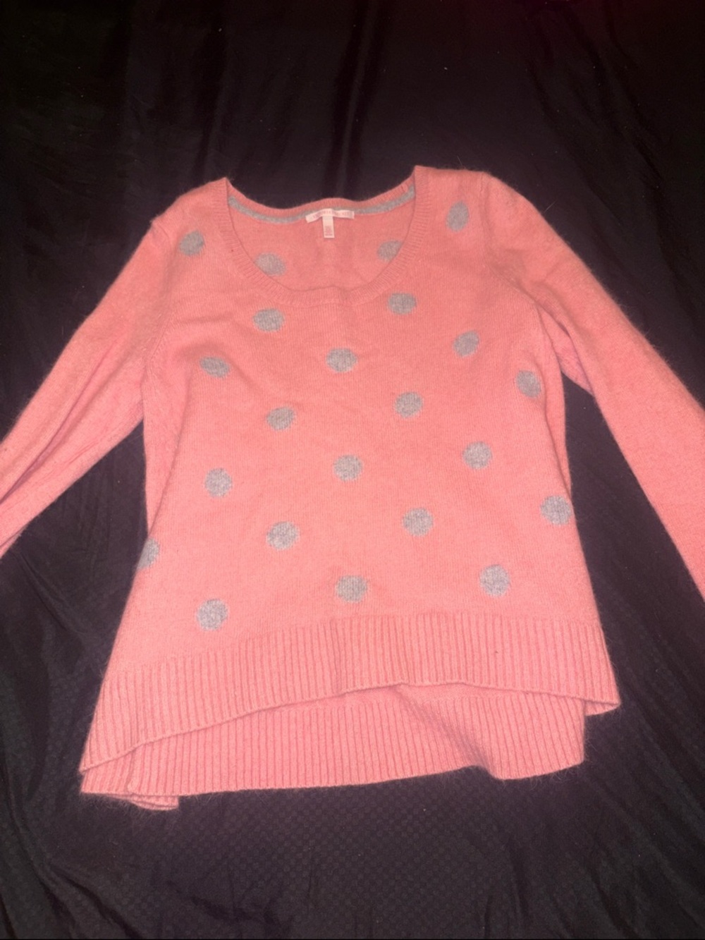 Victoria's Secret Pink Sweater with Silver Polka Dots
